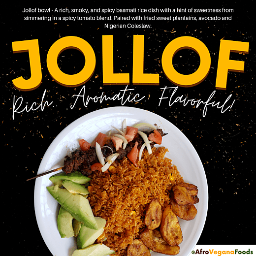 Jollof bowl with suya